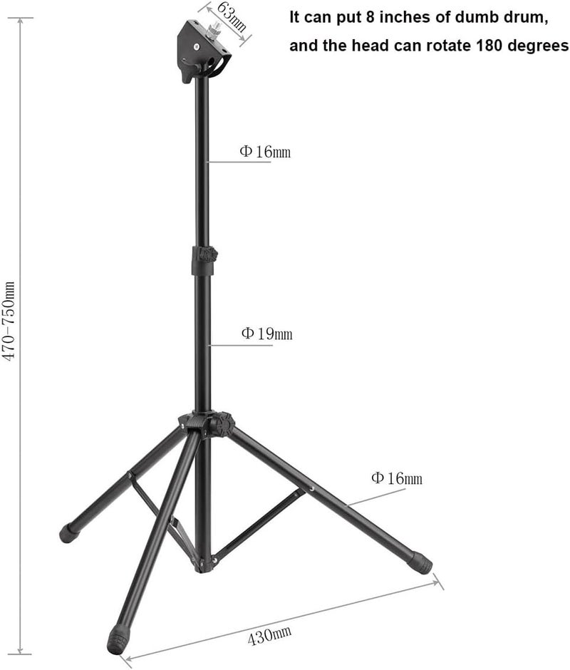 TUICARE 8'' Silent Drum Holder Drum Pad Stand Lightweight Musical Instrument Stable Silent Drum Bracket Drum Practice Pads Stand - Image 2